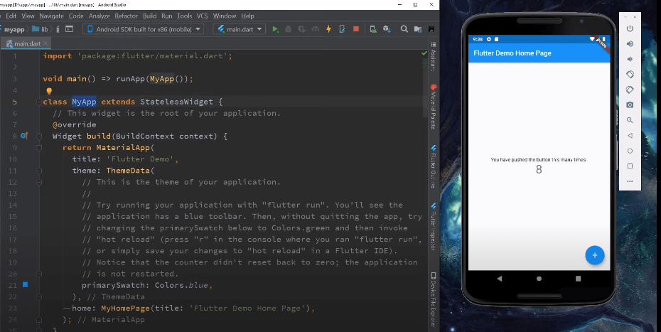 impostazioni di flutter
