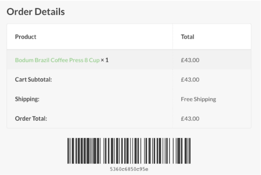 WooCommerce 訂單條碼
