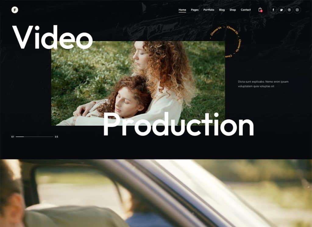 Frame – Thème WordPress pour la production photo et vidéo