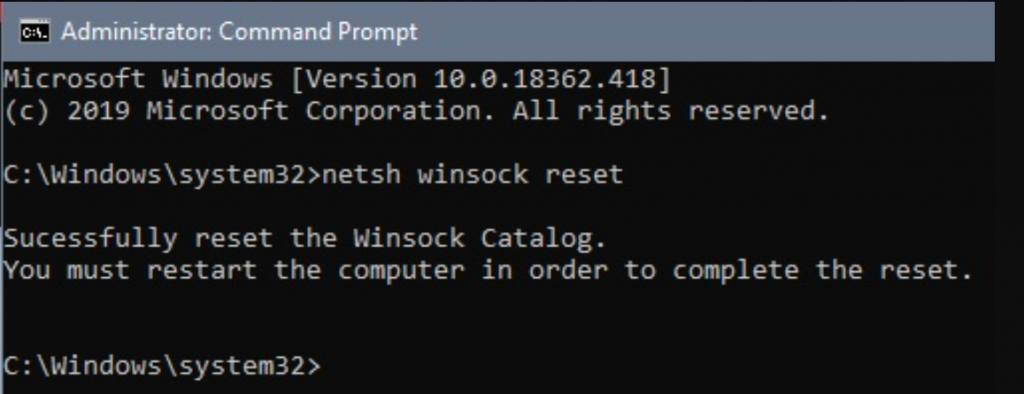 如何修復“DNS 伺服器未回應”錯誤? (12 種方法)27 Reset Winsock using cmd prompt