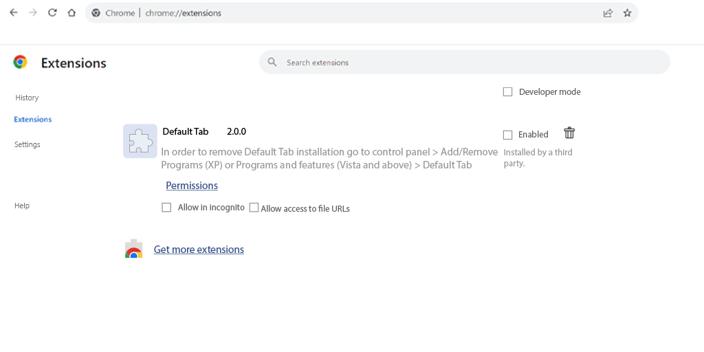 如何修復 Google Chrome 中的 ERR_FILE_NOT_FOUND 錯誤? (5種方法)9 Deleting Default Tab from Chrome browser