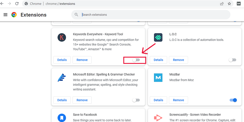 Como corrigir o erro ERR_EMPTY_RESPONSE? (7 métodos) 4 Disabling Chrome Extensions
