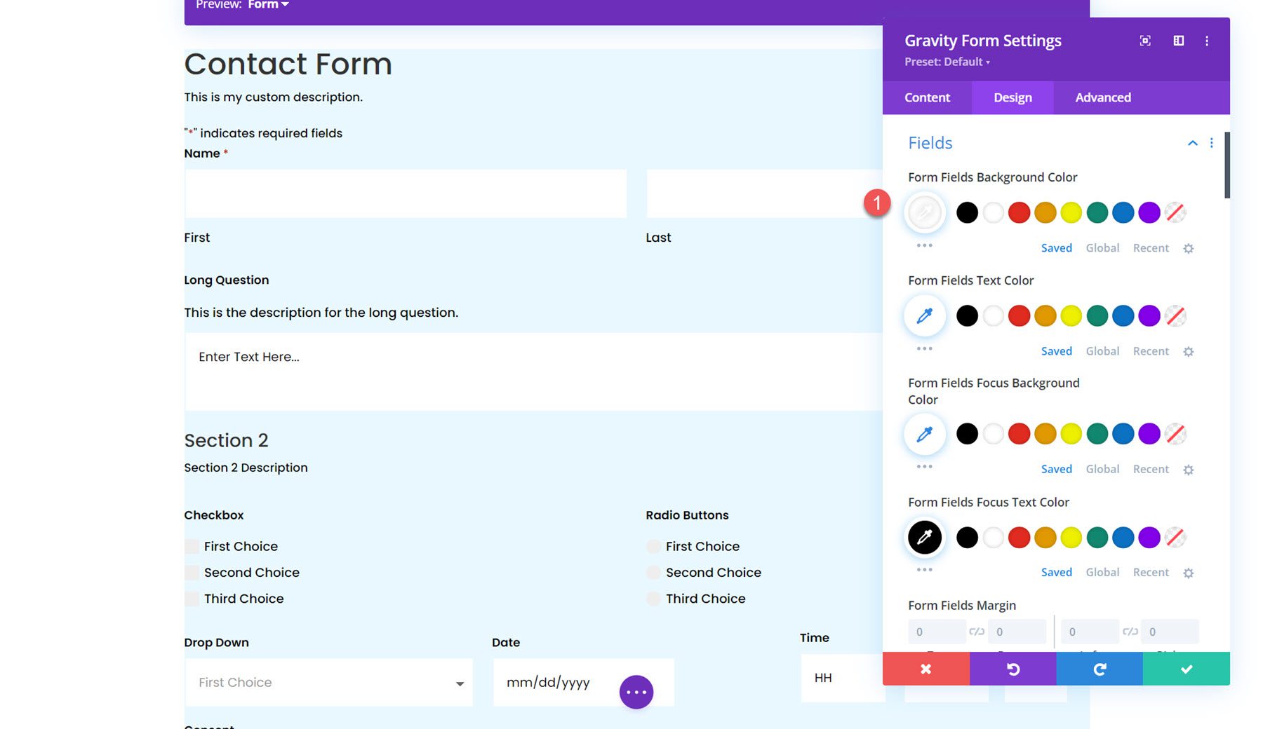 Modul Gravity Forms Styler untuk Bidang Divi