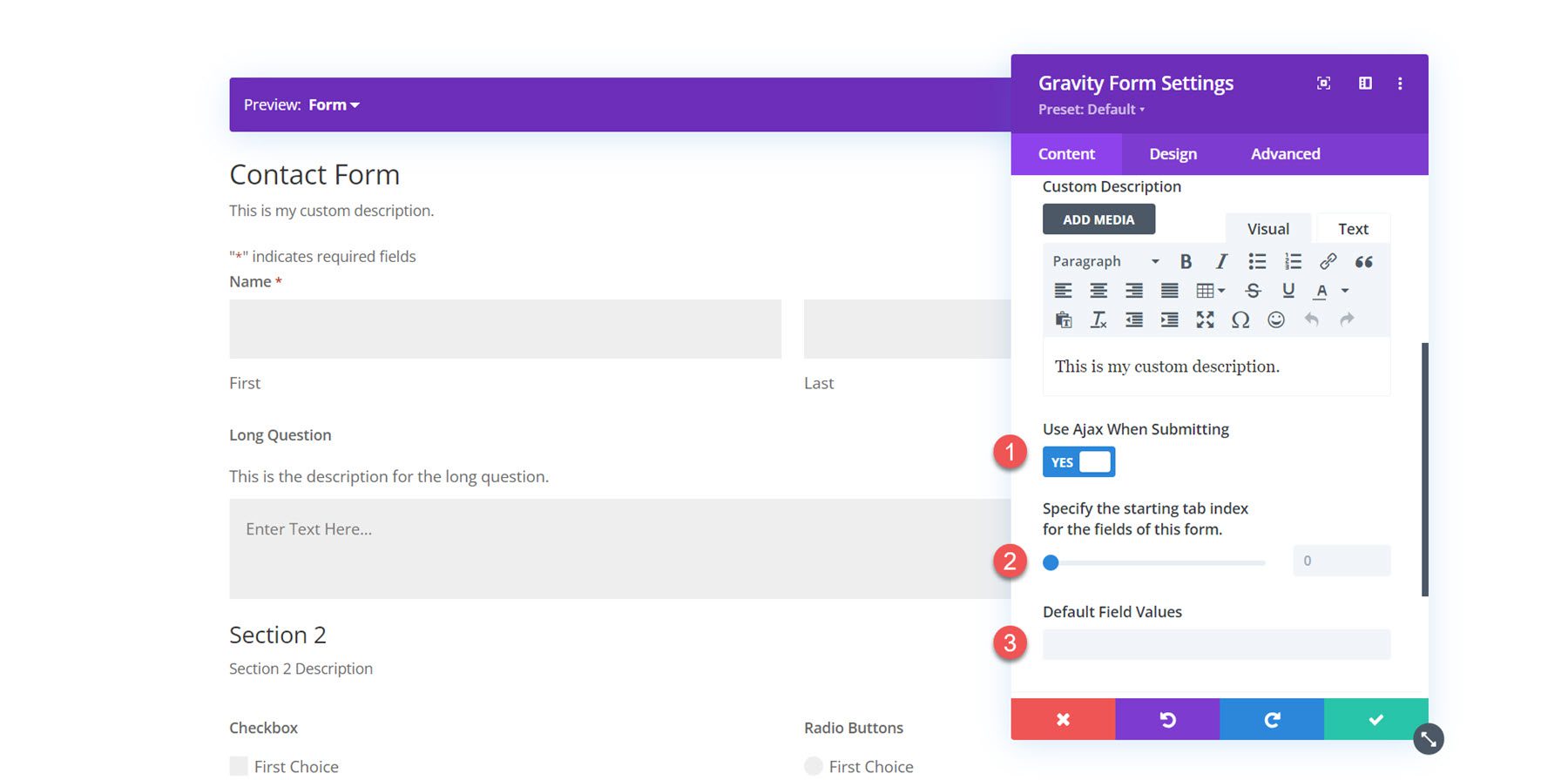 Modul Gravity Forms Styler untuk Nilai Bidang Indeks Divi Ajax