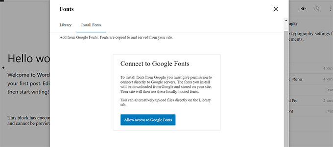 Установите Google-шрифты Install Google fonts