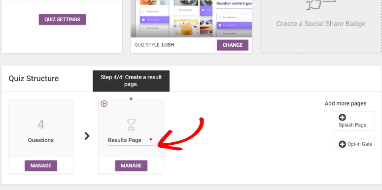 strona rozwijająca się-quiz-zarządzająca-wynikami - IsItWP - Darmowy wykrywacz motywów WordPress thrive quiz manage result page