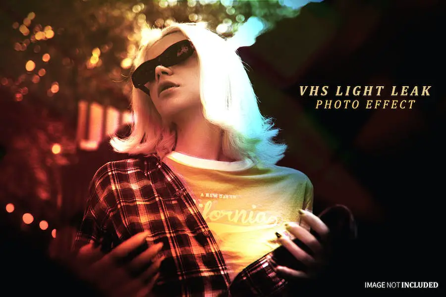 Efeito de foto com vazamento de luz VHS -