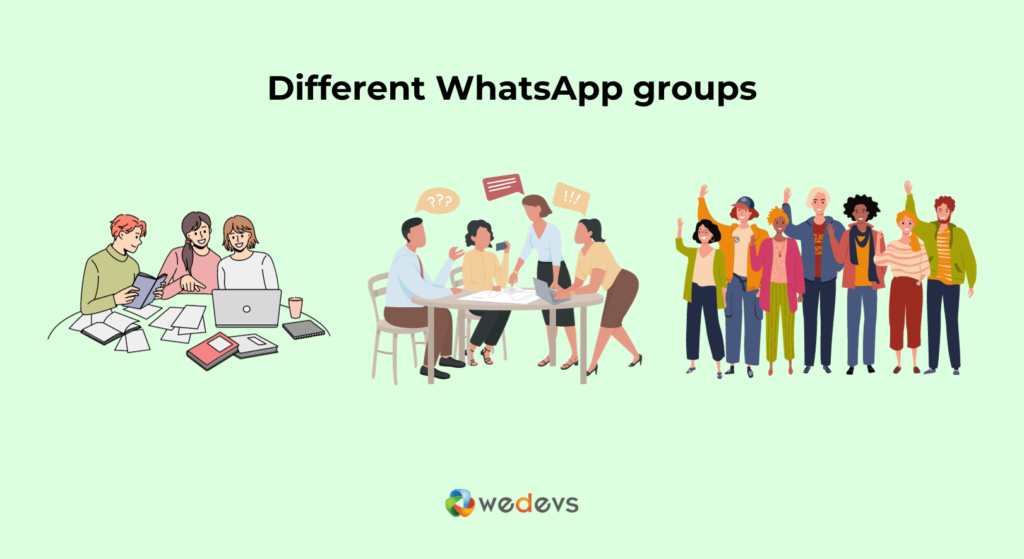 다양한 WhatsApp 그룹