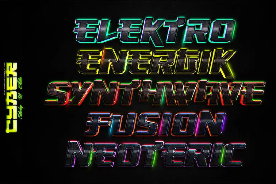 Cyber 4K Photoshop テキストエフェクト -