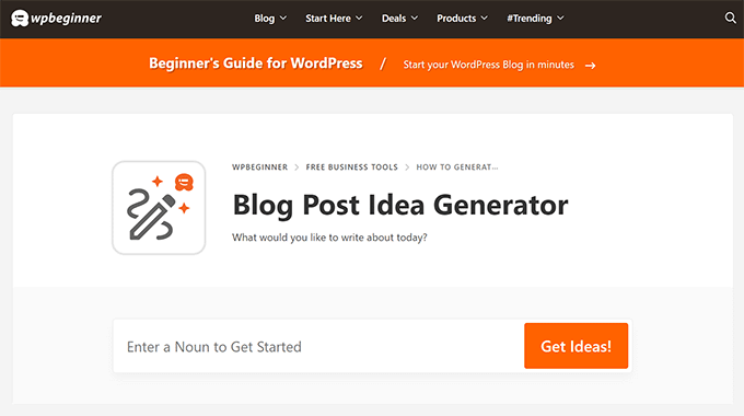 Generador de ideas para publicaciones de blog Blog Post Idea Generator