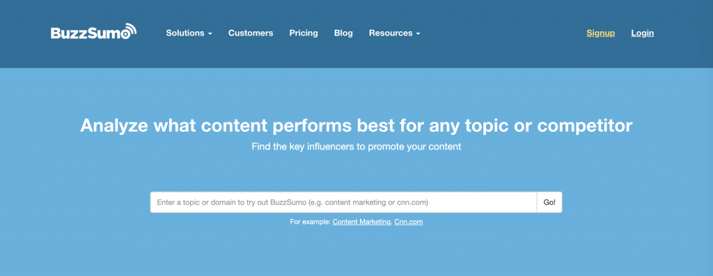 BuzzSumo 内容分析器。