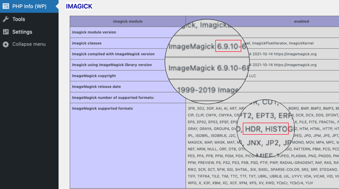 El complemento de información PHP The PHP Info Plugin