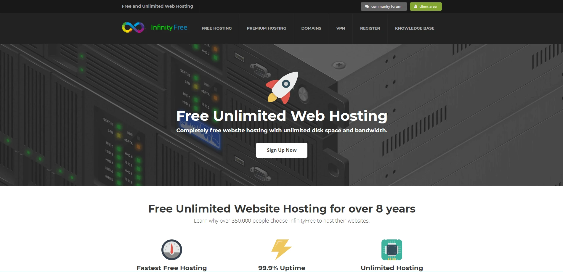 Hosting web gratis dari InfinityFree.