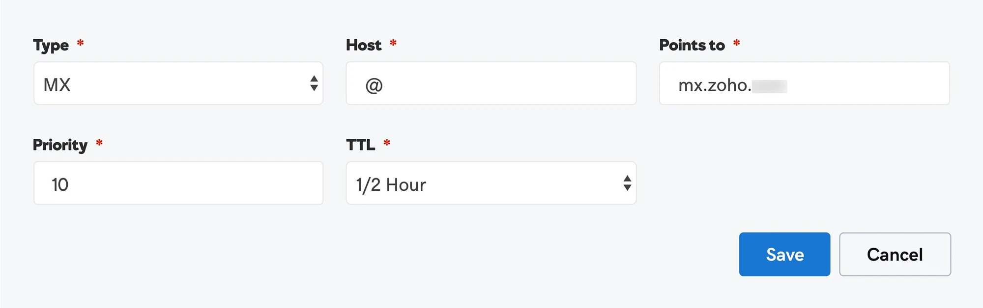 Configurazione di un dominio di posta elettronica con Zoho.