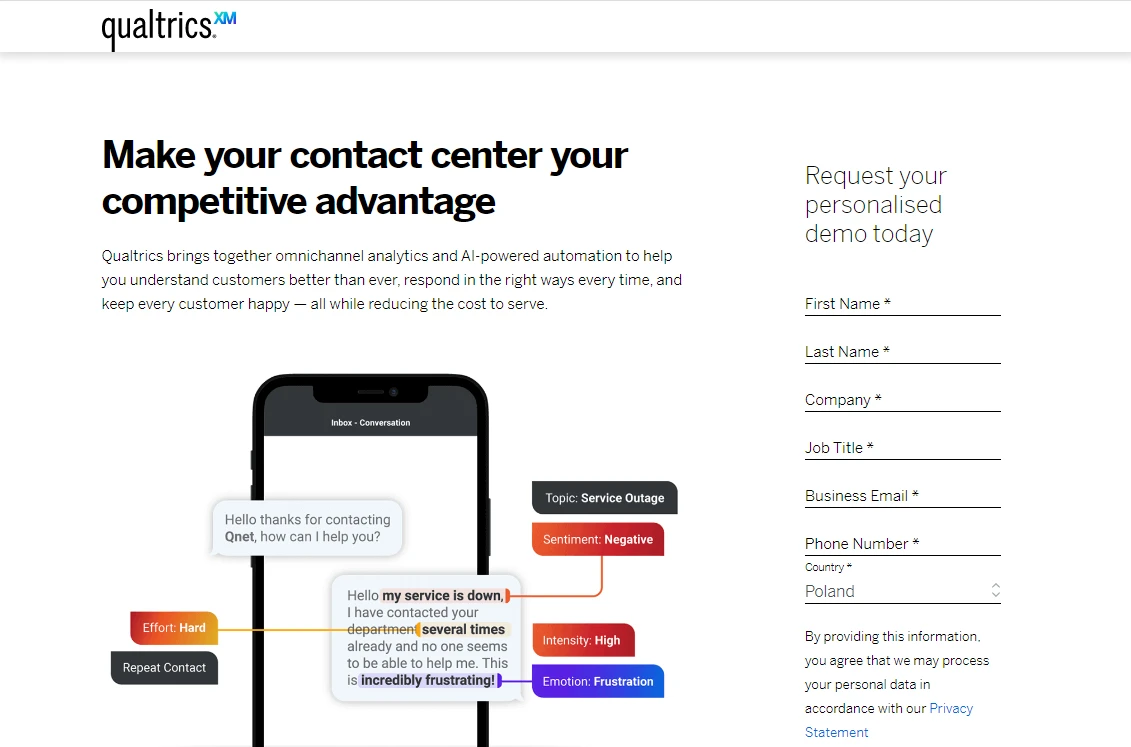 Qualtrics XM 发现登陆页面。