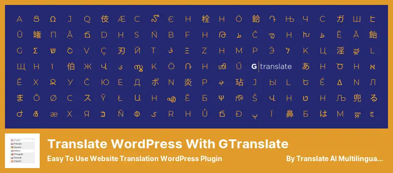 Traduisez WordPress avec le plugin GTranslate - Plugin WordPress de traduction de sites Web facile à utiliser