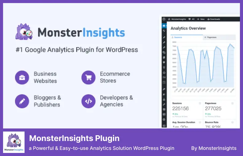 Plugin MonsterInsights - un plugin WordPress pour solution d'analyse puissante et facile à utiliser