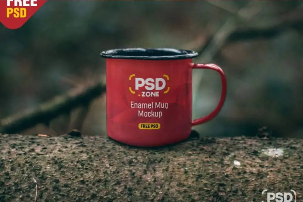 Makieta kubka emaliowanego Darmowy PSD -