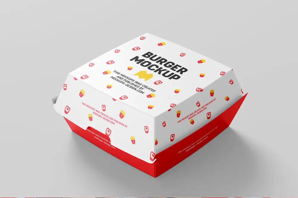 Makieta pudełka z burgerami -