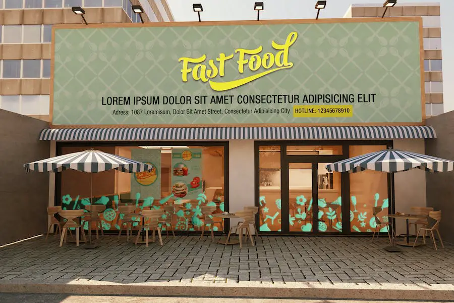 Makieta marki punktów fast food -
