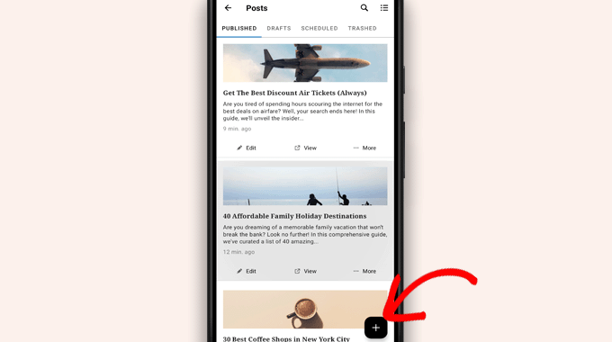 Zarządzanie postami w aplikacji WordPress Managing posts in WordPress app