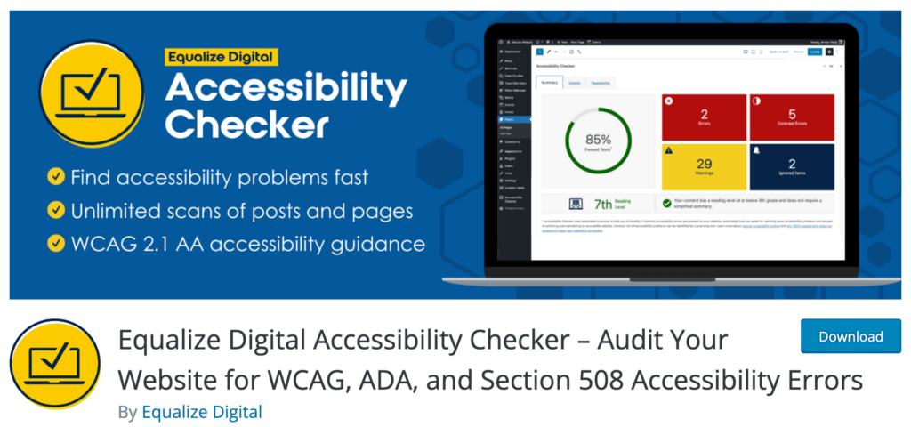 Verificator de accesibilitate - plugin de accesibilitate WordPress