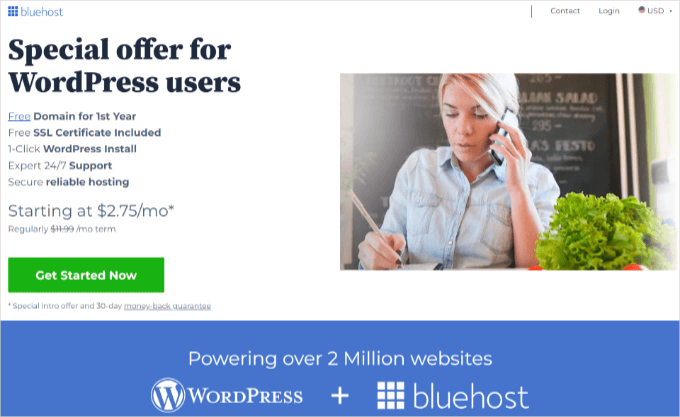 Oferta Bluehost pentru cititorii WPBginner Bluehost offer for WPBeginner readers