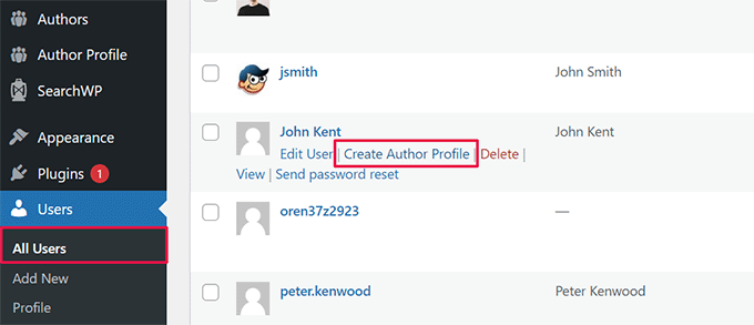 작성자 프로필 만들기 Create author profile