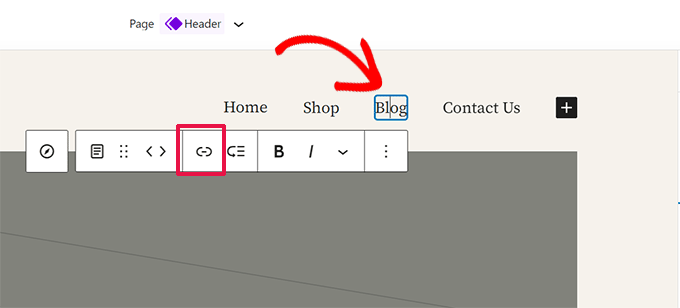 사이트 편집기에서 탐색 메뉴 링크 편집 Edit nav menu link in site editor