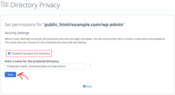 비밀번호 보호 활성화 Enable password protection