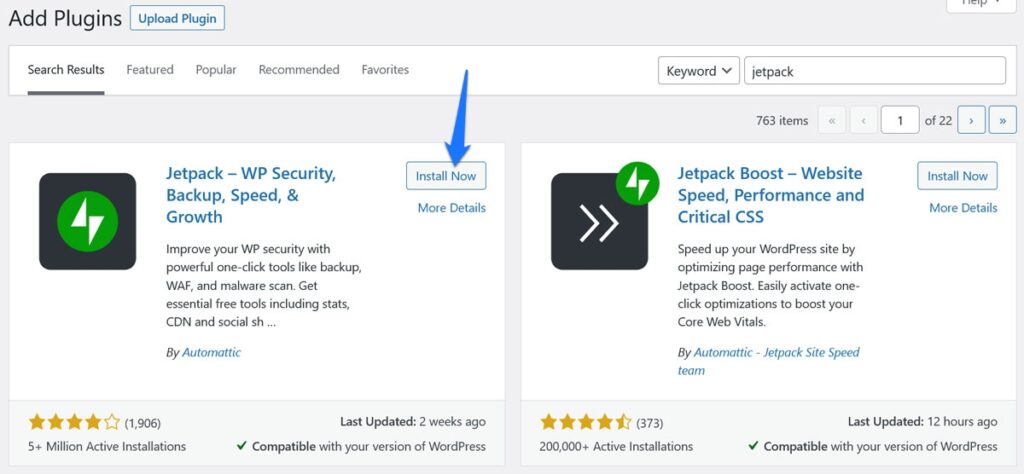 installa jetpack su wordpress