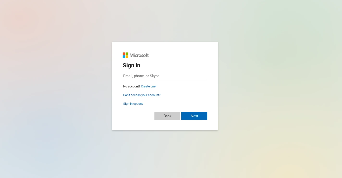 Microsoft 365 登录页面。