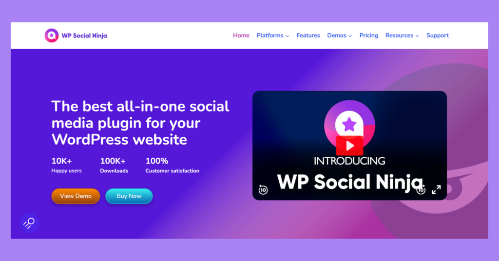 Schermata della home page di Social Ninja