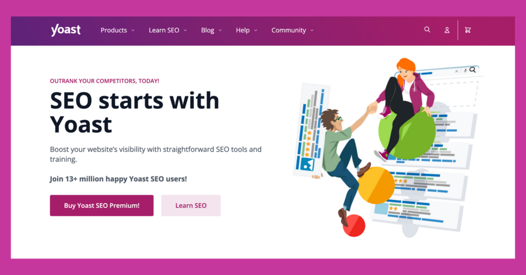 Schermata della home page di yoast seo