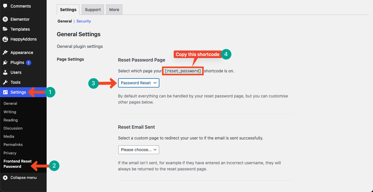 Elementor 26을 사용하여 WordPress에 로그인 페이지를 만드는 방법 Configure the frontend password settings