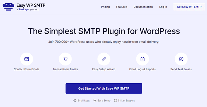 Site WP SMTP fácil Easy WP SMTP website