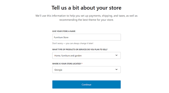 configurare la procedura guidata di configurazione di WooCommerce configure WooCommerce set up wizard