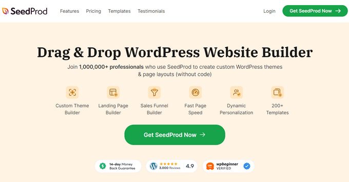 SeedProd Costruttore di siti Web WordPress SeedProd WordPress Website Builder