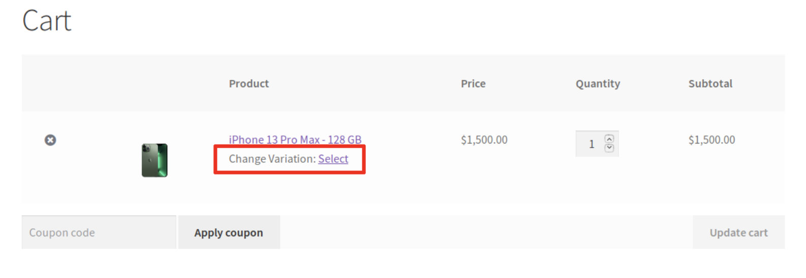 Selain itu, jika Anda menawarkan produk variabel, Pengalih Variasi di Keranjang untuk WooCommerce adalah suatu keharusan.