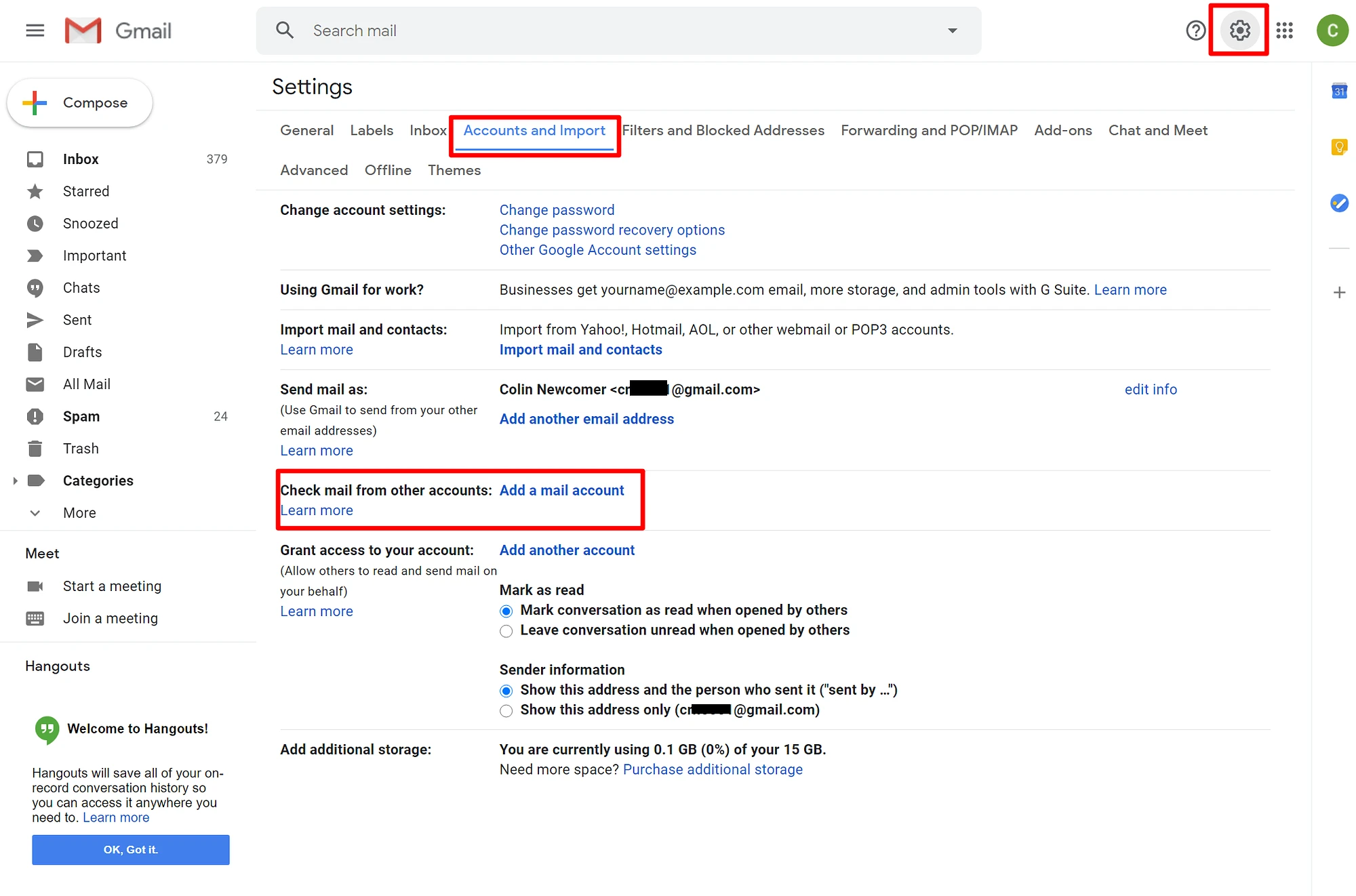 Gmail cu propriul nume de domeniu personalizat: accesați setările Gmail