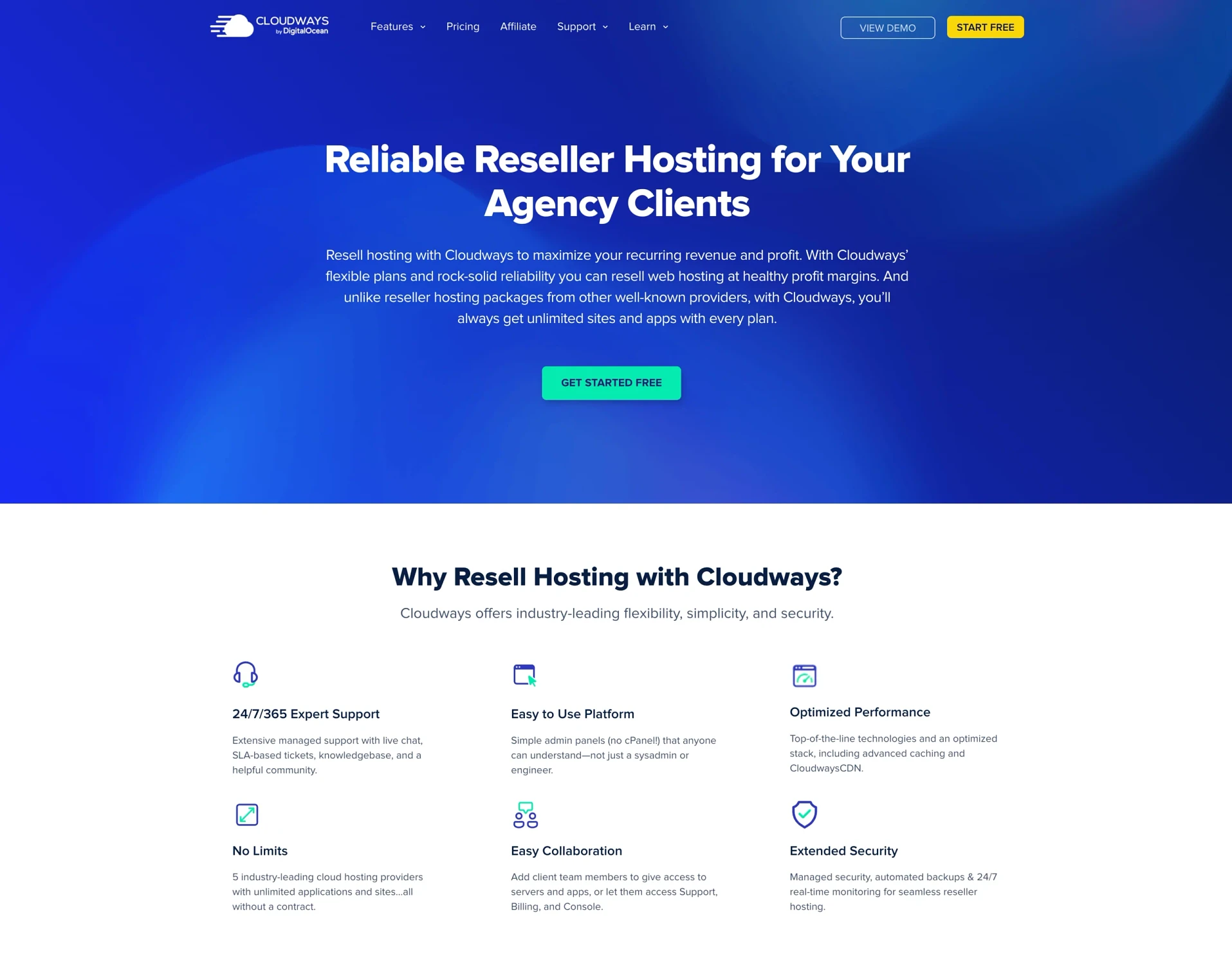 Halaman Hosting Pengecer Cloudways