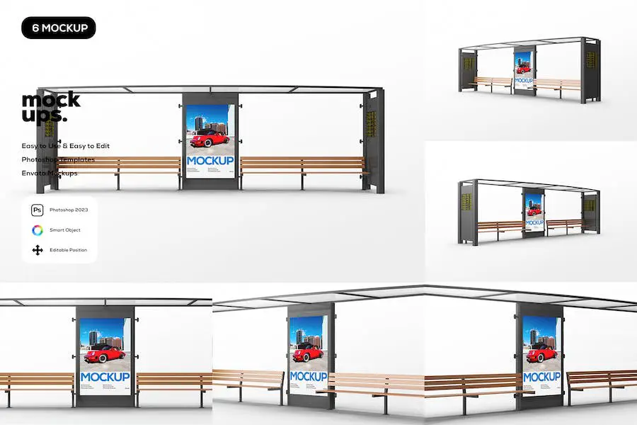 Maquete de pôster de ponto de ônibus -