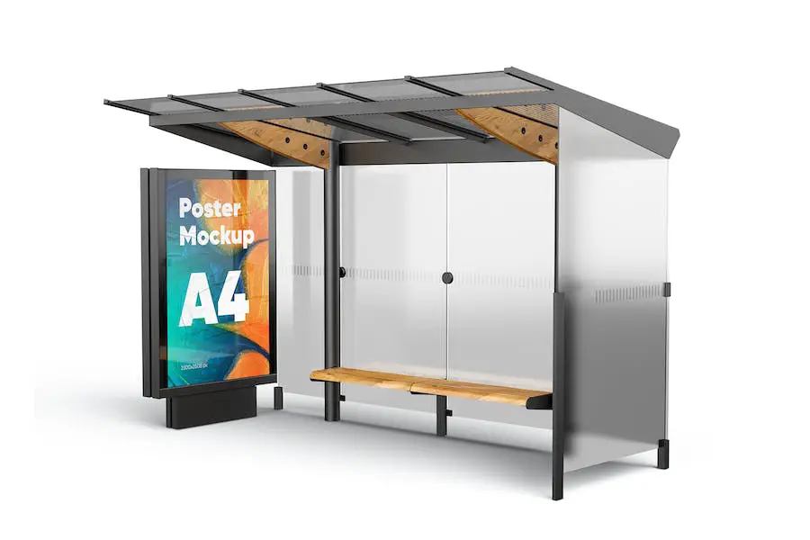 Maquete de pôster (ponto de ônibus) -
