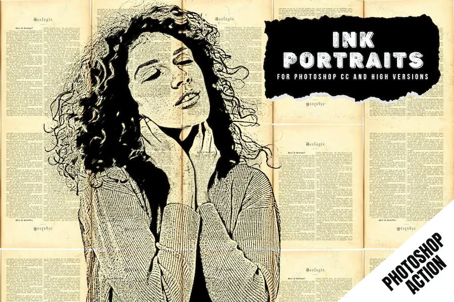 Retratos de tinta Acción de Photoshop -