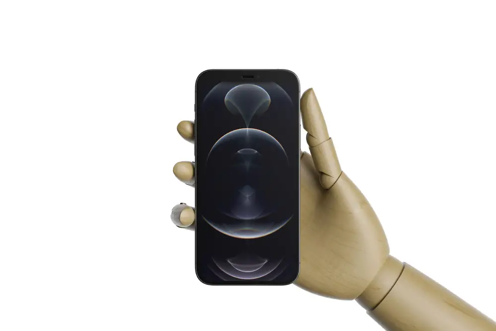 Ahşap El Tutma iPhone 12 Pro Maketi -