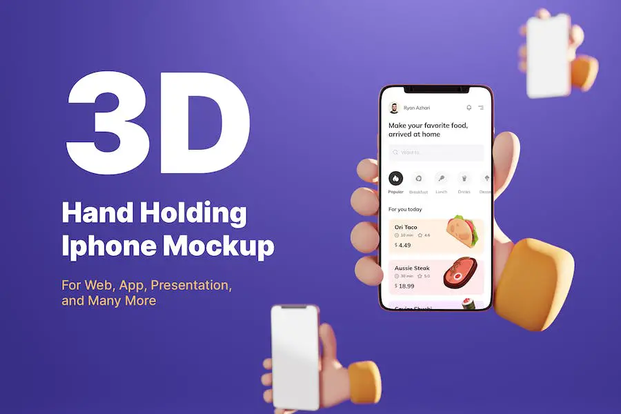 3D El Tutma iPhone Maketi -