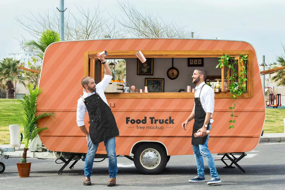 Kostenloses Food Truck Mockup (PSD) -