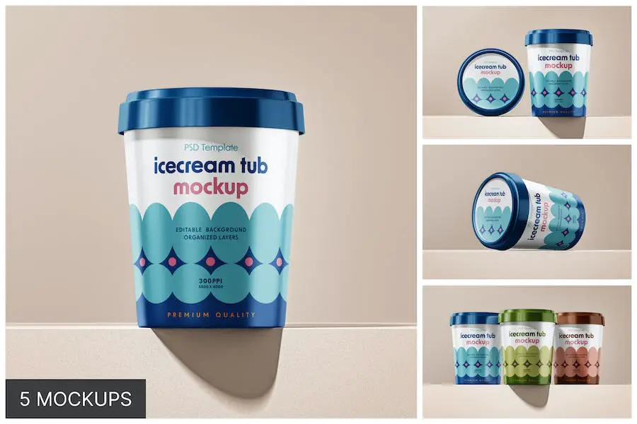 Eisbecher-Mockup-Set -