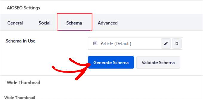 إنشاء المخطط Generate-schema