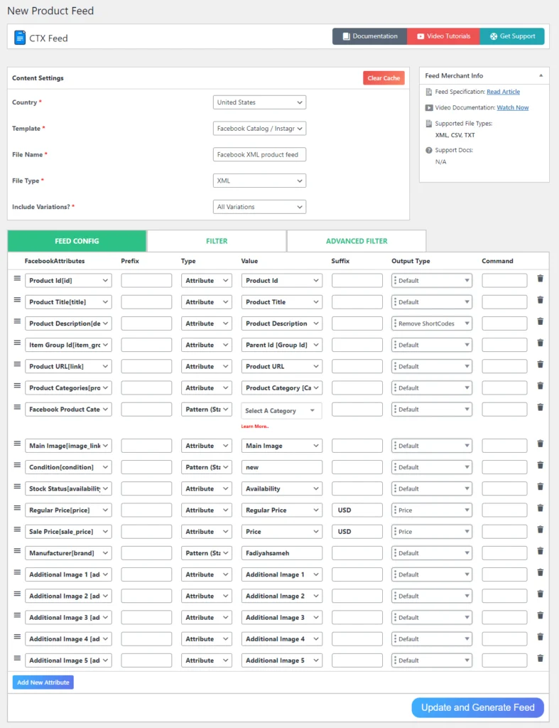 Tabloul de bord CTX Feed